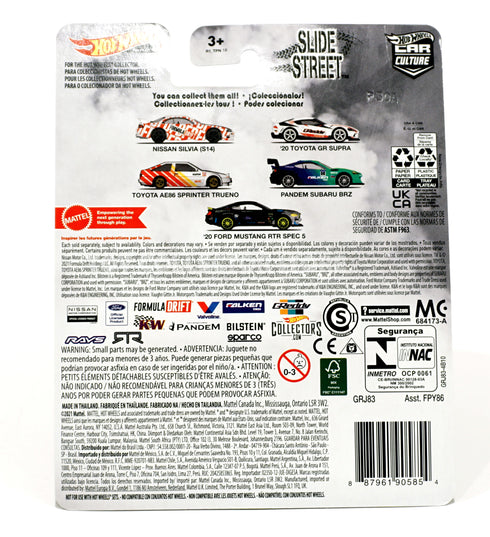 Hot Wheels Slide Street Toyota AE86 Sprinter Trueno Diecast Car Culture